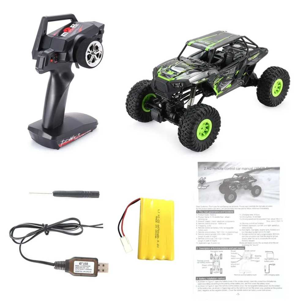 

Wltoys 10428-E 1/10 2.4G 4WD Electric Rock Climbing Crawler RC car Desert Truck Off-Road Buggy Vehicle with LED Light RTR