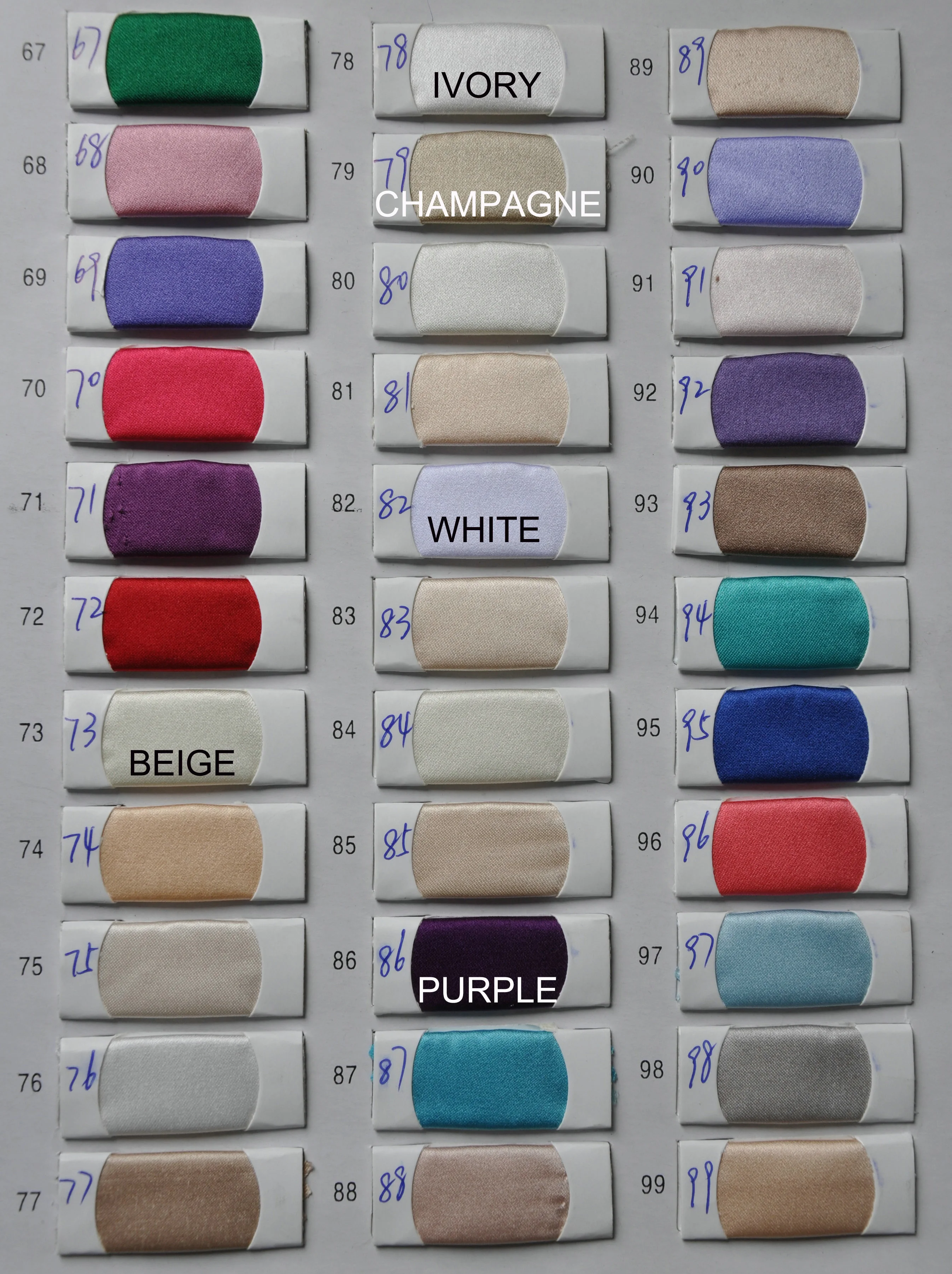 Satin Color  Chart 3