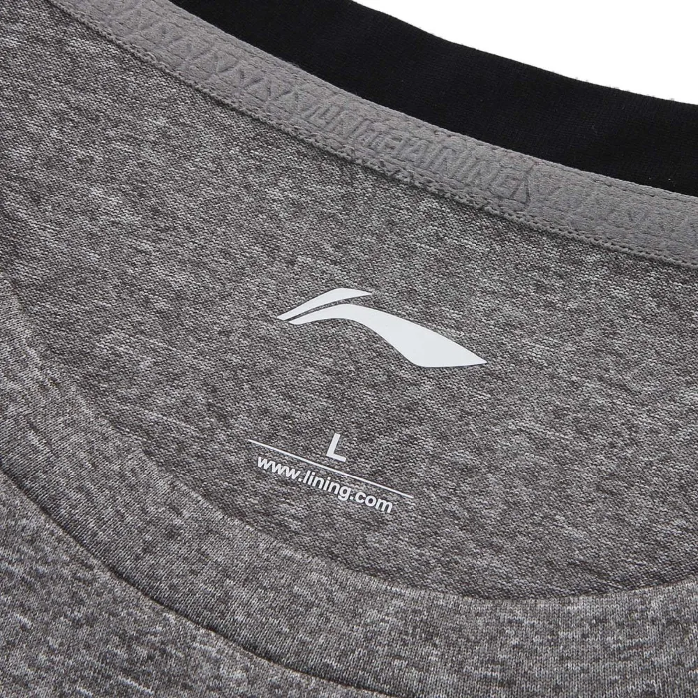 Li Ning мужская тренировочная серия футболка дышащая 87% полиэстер 13% спандекс
