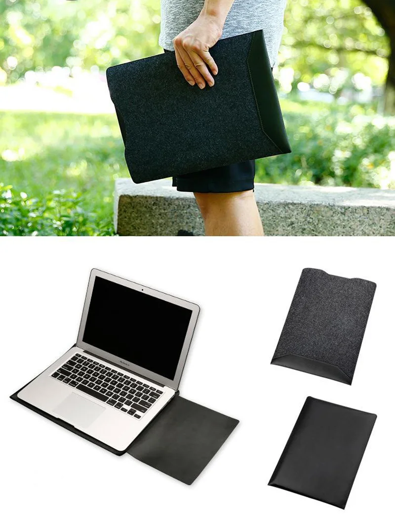 Mouse Pad Sleeve Pouch Laptop Bag For Xiaomi Macbook Air 11.6 13 Retina Pro 12 15 15.6 Case Wool Felt Waterproof Notebook Cover