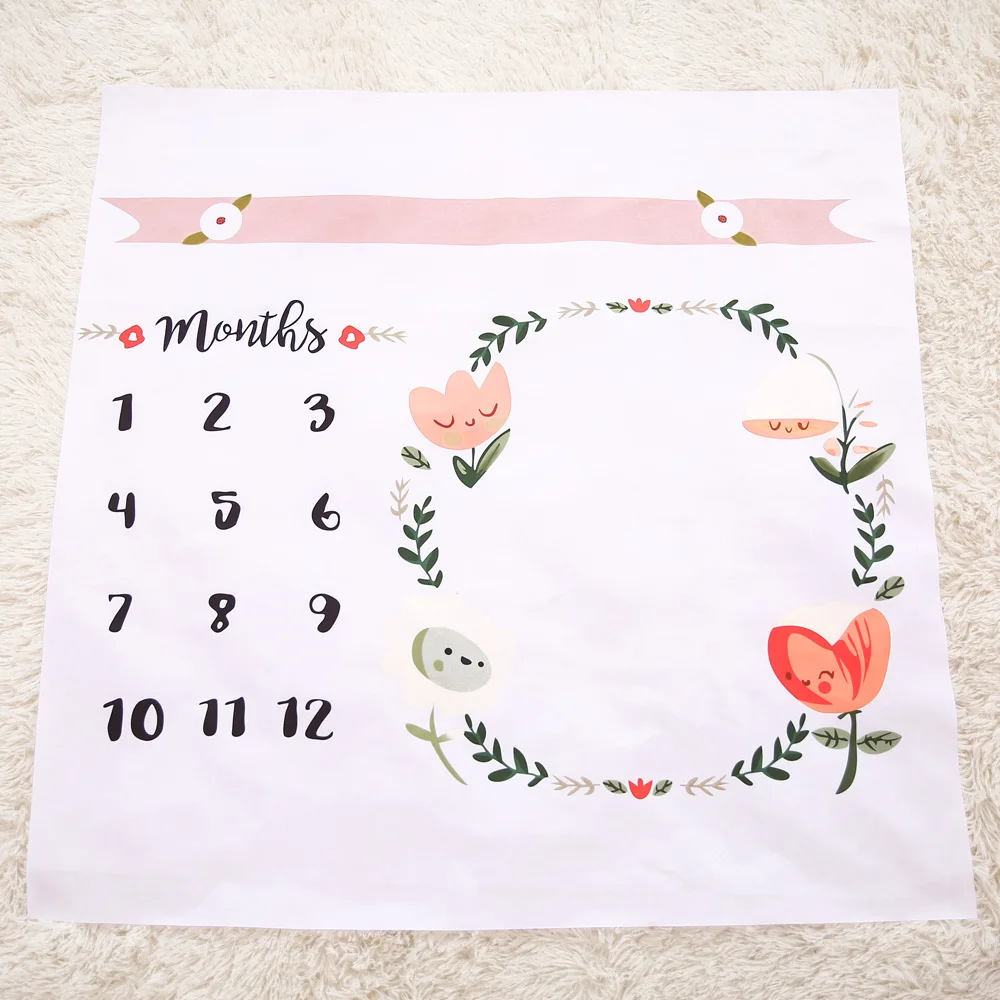 

100*100cm Baby Milestone Blanket Photography Prop Blankets Backdrop Cloth Calendar Bebe Boy Girl Photo Accessories
