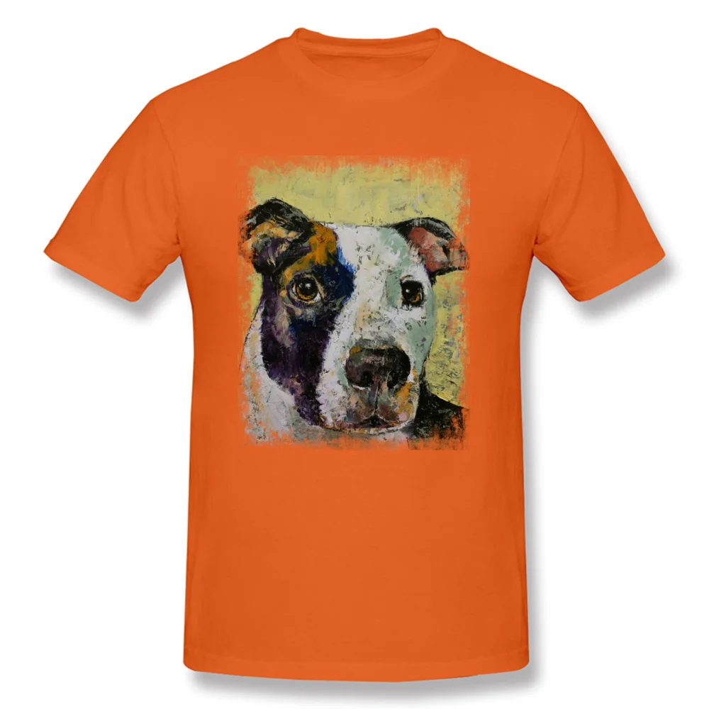 Funny Men's T Shirt Round Collar Short Sleeve 100% Cotton PIT BULL Tops & Tees Birthday Tees Free Shipping PIT BULL orange