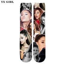 YX/дропшиппинг для девочек, Harajuku стиль, принт с героями мультфильмов, для мужчин и женщин, 3D, Ариана Гранде, носки унисекс, модные хип-носки, носки до щиколотки