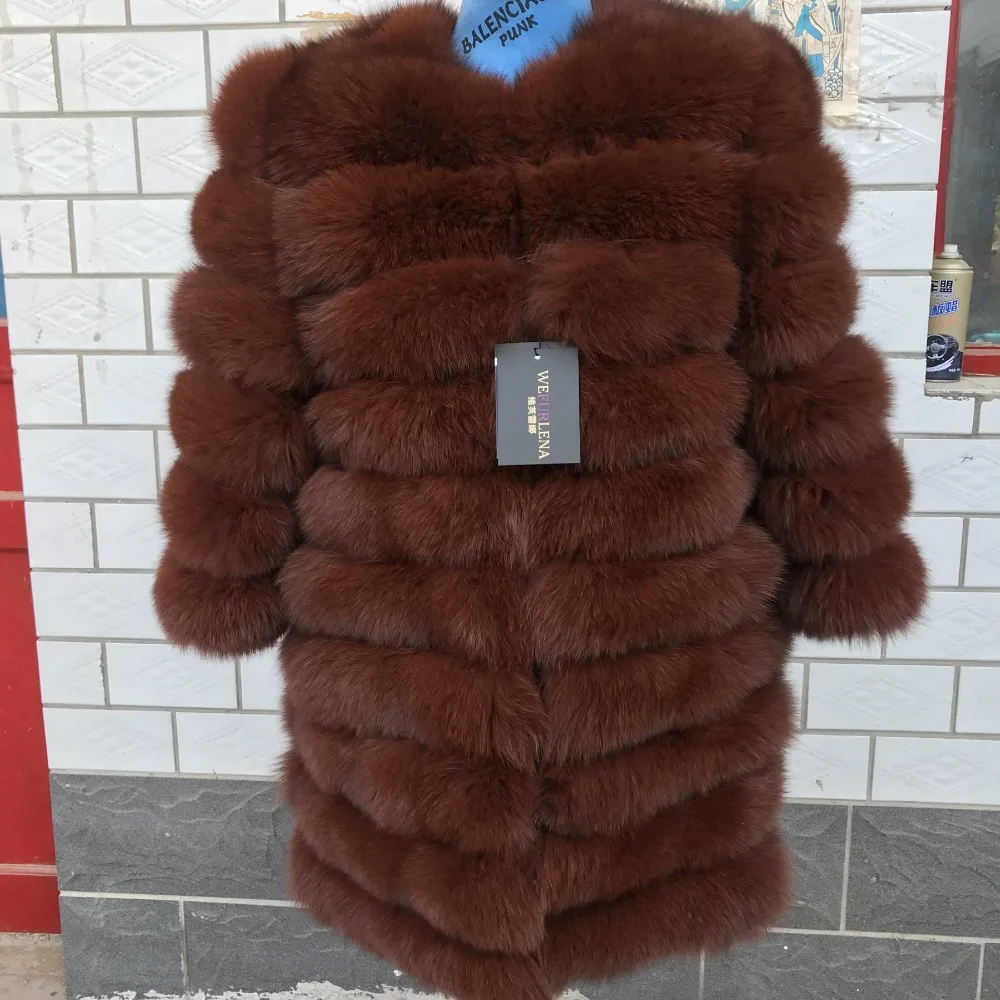 

2018 100% natural fox fur high quitaly fox fur coat coat sleeve