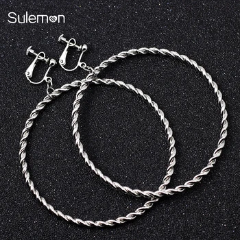 

Metal Circle Earrings No Hole Ear Clip Geometric Round Clip Earrings Without Piercing Women Minimalist Big Earring Jewelry CE148