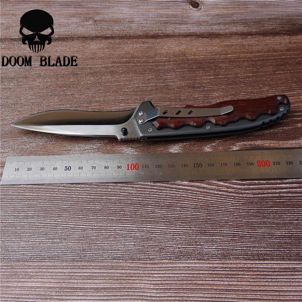 230 мм 5CR15MOV лезвие быстрооткрывающиеся ножи портативный тактический складной нож цветная деревянная ручка походные карманные ножи для выживания на открытом воздухе
