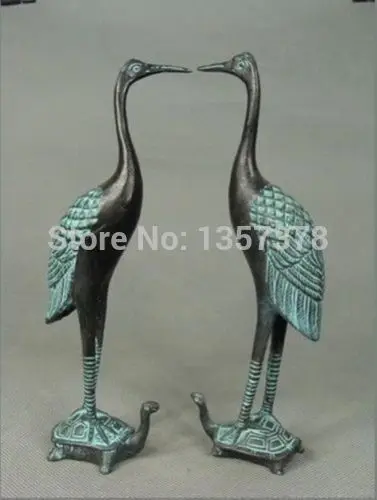 

shitou 00414 A pair of Chinese Hand Carved red-crowned crane & Tortoise Bronze Statue discount 30% (C0324)