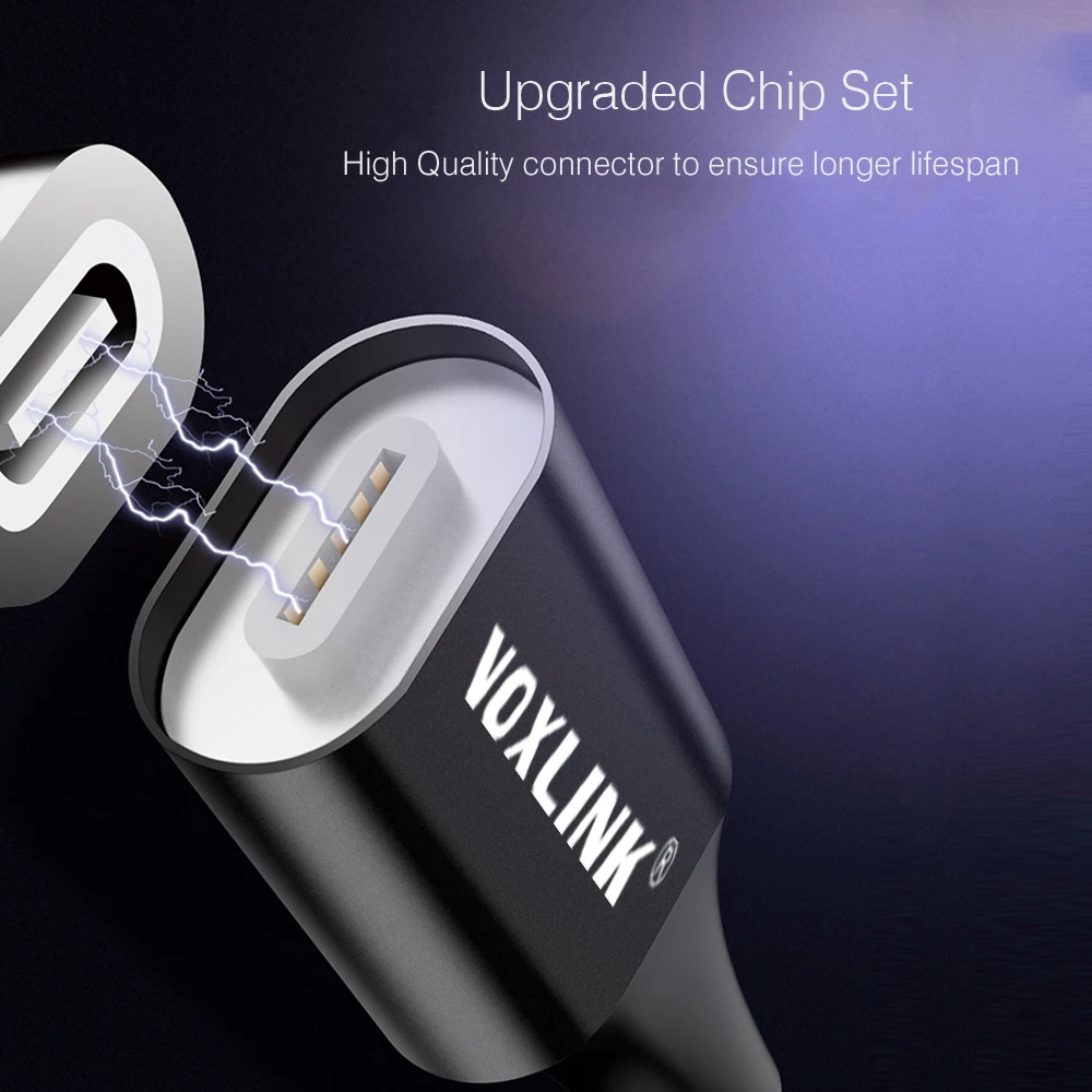 Магнитный кабель VOXLINK, Micro usb type C, адаптер для быстрой зарядки телефона, Microusb type-C, магнитное зарядное устройство usb c для iphone, samsung