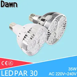 Led E27 35 W led par30 лампочка для прожектора AC220 240 V Led освещение Холодный белый Природа белый красный зеленый синий домашнее освещение