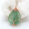 Natural purple Quartz Opal Stone Pendants Handmade Rose Gold Color Tree of Life Wrapped Drop Shaped crystal pendant necklace ► Photo 2/6