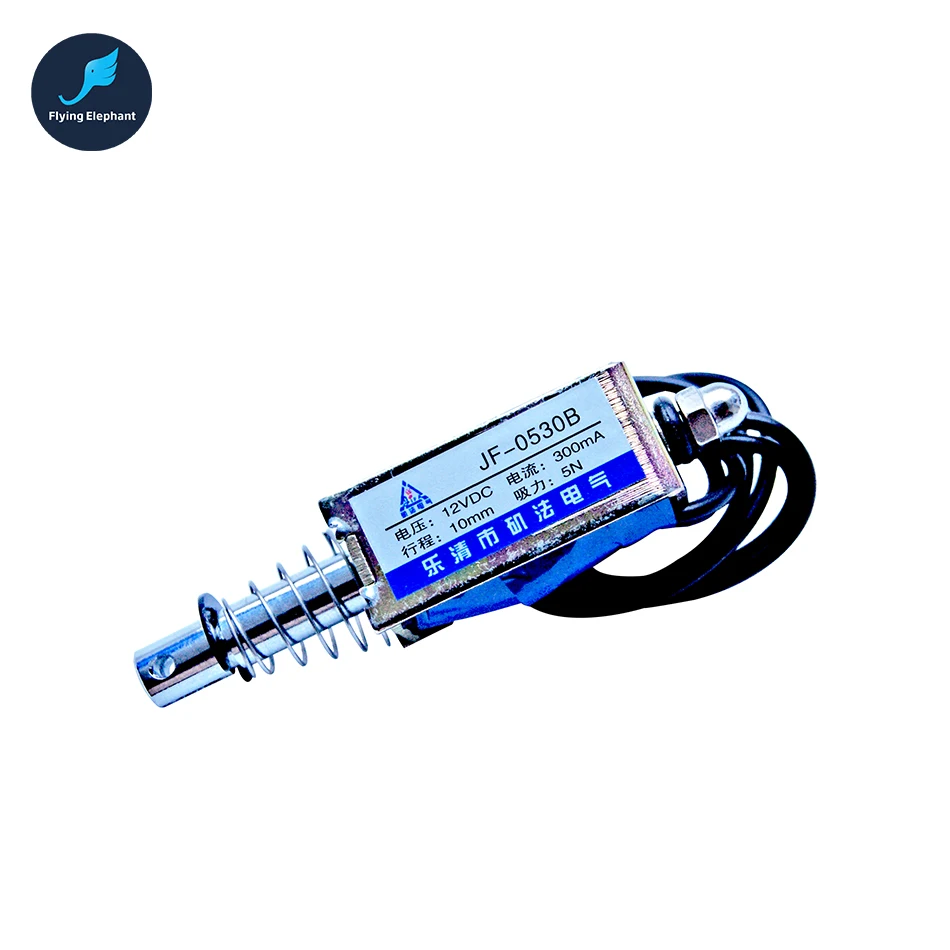 JF-0530B DC 6V 12V 24V Push Type Open Frame Linear DC Solenoid Electromagnet Suction 50g 10mm 1.2A 4N Holding цена JF-0530B DC 6V 12V 24V Push Type Open Frame Linear DC Solenoid Electromagnet Suction 50g 10mm 1.2A 4N Holding цены онлайн