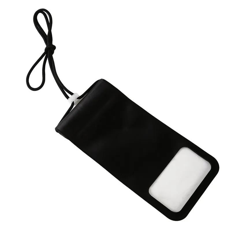Уличная водонепроницаемая сумка для телефона с сенсорным экраном для плавания, подводного плавания, катания на лыжах, дайвинга, подводного мобильного оборудования - Цвет: black