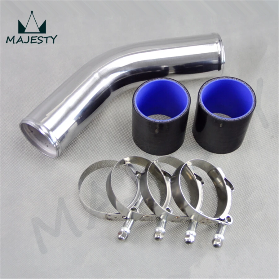 Turbocharged System 45 Degree 63 Mm 2 5 Inch Aluminum Pipe Intercooler Tube Hose Turbo Piping Silicon Hose Tube Clamp Aliexpress
