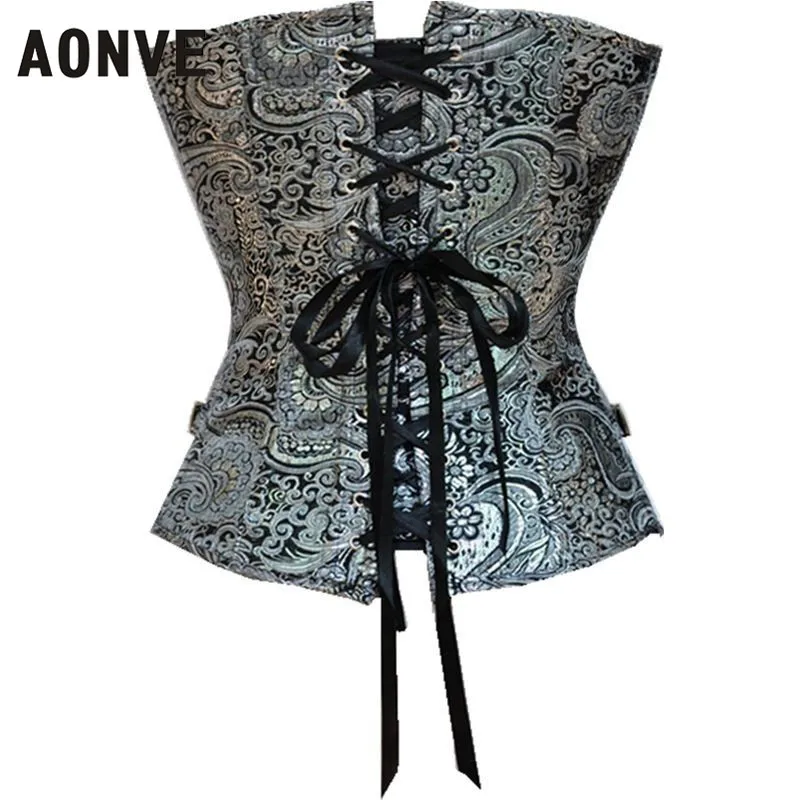 AONVE Steampunk Corset Sexy Gothic Clothing Vintage Waist Trainer Modeling Strap Lace up Bustiers Retro Button Korselet AONVE Steampunk Corset Sexy Gothic Clothing Vintage Waist Trainer Modeling Strap Lace up Bustiers Retro Button Korselet