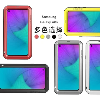 

LOVE MEI For Samsung Galaxy A8S Phone Case Powerful Shockproof Dust-proof Mobile Shell Metal Aluminum Protection + Gorilla glass