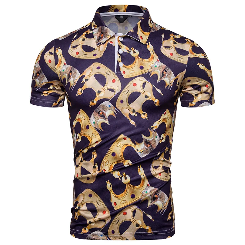 

New men's crown print for summer 2019. Short sleeves