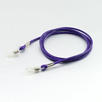 Кожаный шнурок для очков, молодежная мода, полимерный ремешок для очков 70 см, 15 цветов, регулируемый конец - Цвет: Фиолетовый