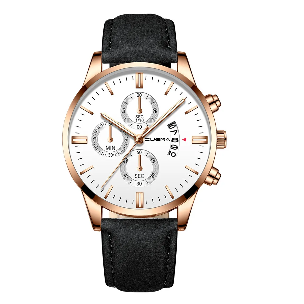 Модный кожаный браслет Мужские Аналоговые кварцевые часы спортивные мужские наручные часы мужские s часы лучший бренд Роскошные повседневные наручные часы