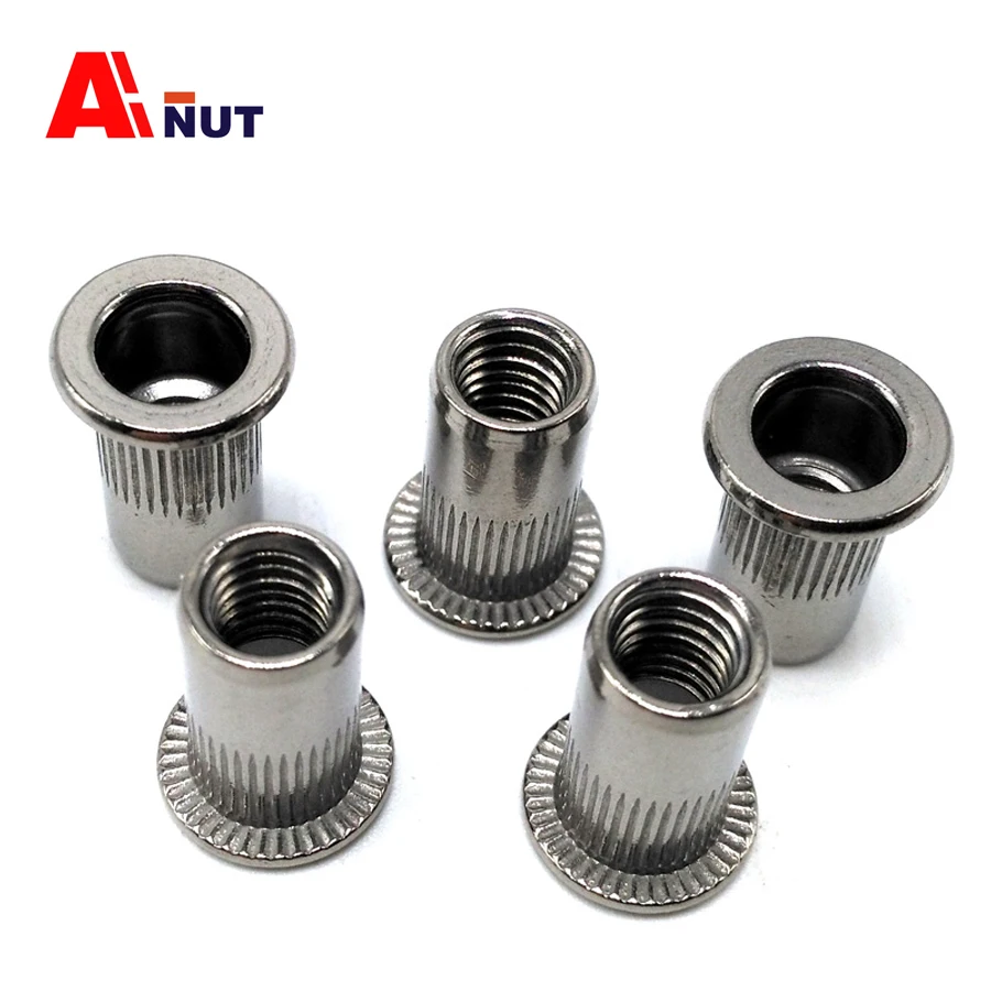 m3 m4 m5 m6 m8 m10 m12 rivet nuts , sus304 Rivet Nut flat head insert
