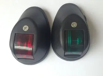 

Marine Boat Yacht Navigation Light 12V 5W Starboard Port Bow Light Black Plastic One Pair
