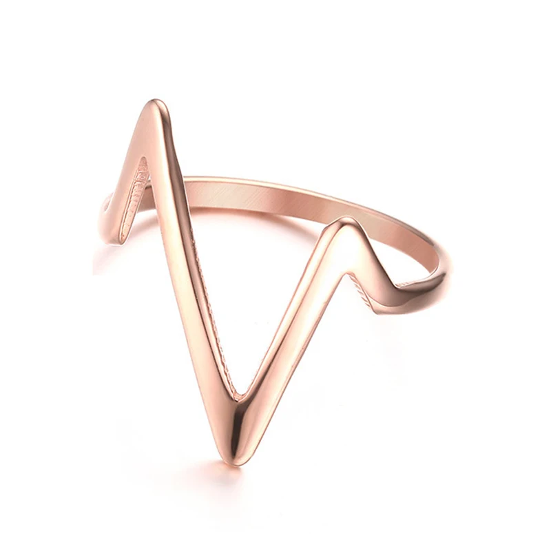 

New Design Personalized Female Fashion Ring Quality Stainless Steel Rose Gold Color Party Ring for Women