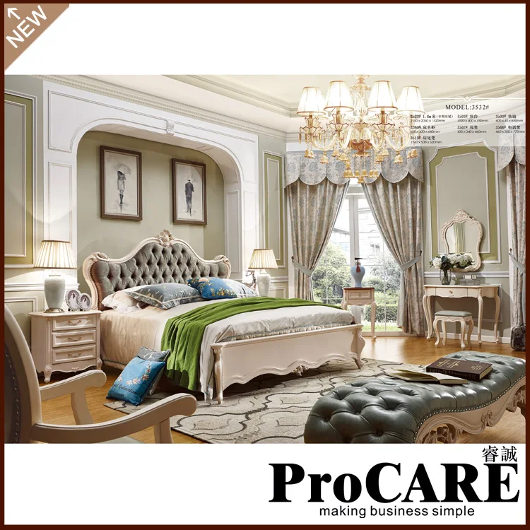 Novo mobiliário clássico caro villa cama da mobília do quarto