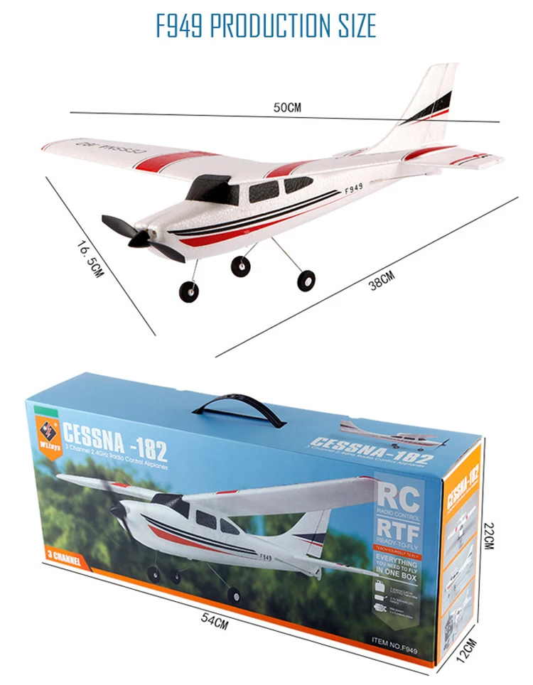 WLtoys F949 Sky King 2,4G RC самолет с фиксированным крылом RTF самолет с радиоуправлением 3CH RC самолет с фиксированным крылом WL F949 Дрон