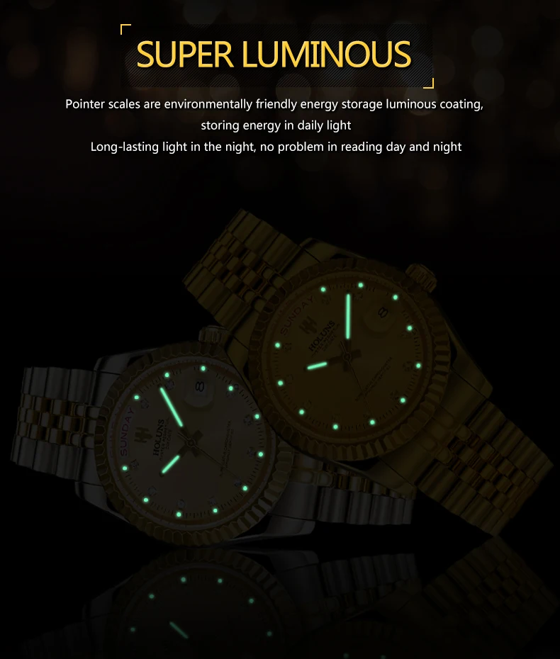 Модные часы для мужчин, роскошные Лидирующий бренд HOLUNS, стальные мужские часы, светящиеся водонепроницаемые наручные часы, мужские часы, кварцевые часы, reloj hombre