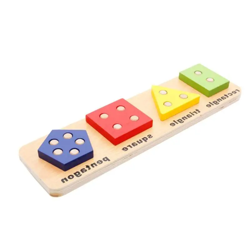 Деревянные геометрические формы сортировки Математика конструктор Монтессори набор обучения обучающие игры для малышей игрушечные