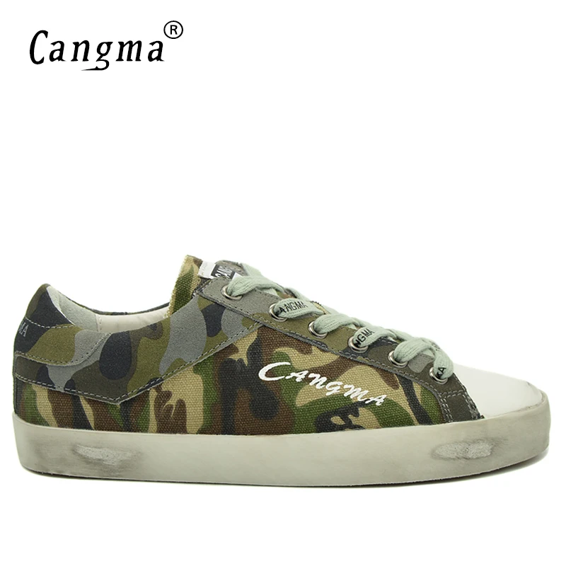 

CANGMA Brand Designer Original Canvas Sneakers Men Shoes Green Camouflage Mans Espadrille Plus Size Male Retro Casual Shoes