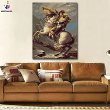 DIY картинки для раскраски по номерам с цветами Наполеон через Альпы картина Рисование по номерам в рамке дома