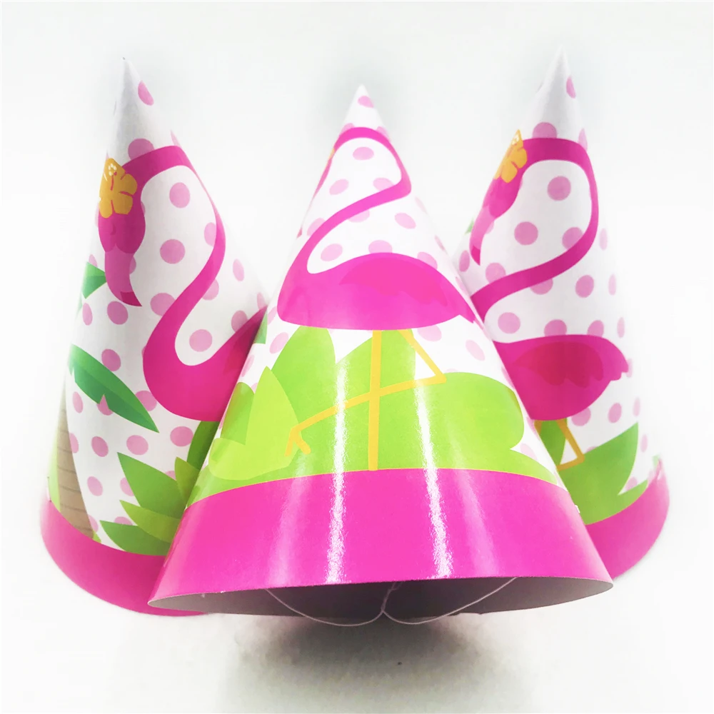 6 шт. Фламинго Babyshower праздничные колпаки на день рождения бумажные ...