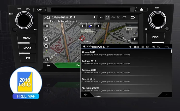 Top Isudar 1 Din Car Multimedia Player Android 9 For BMW/3 Series E90/E91/E92/E93 Octa Core RAM 4G Auto Radio GPS Camera USB DVR FM 25