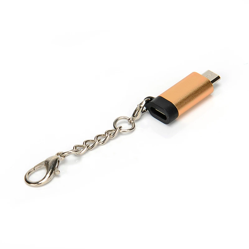 1 шт. Micro USB Кабель-адаптер Micro USB штекер для iPhone Женский конвертер USB OTG адаптер для передачи данных с брелоком для телефона