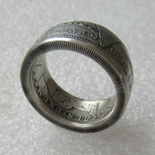 Кольца-монеты кольцо ручная работа винтажный, с серебряным покрытием ручной работы от Morgan Dollar "Eagle" американский размер 9-16