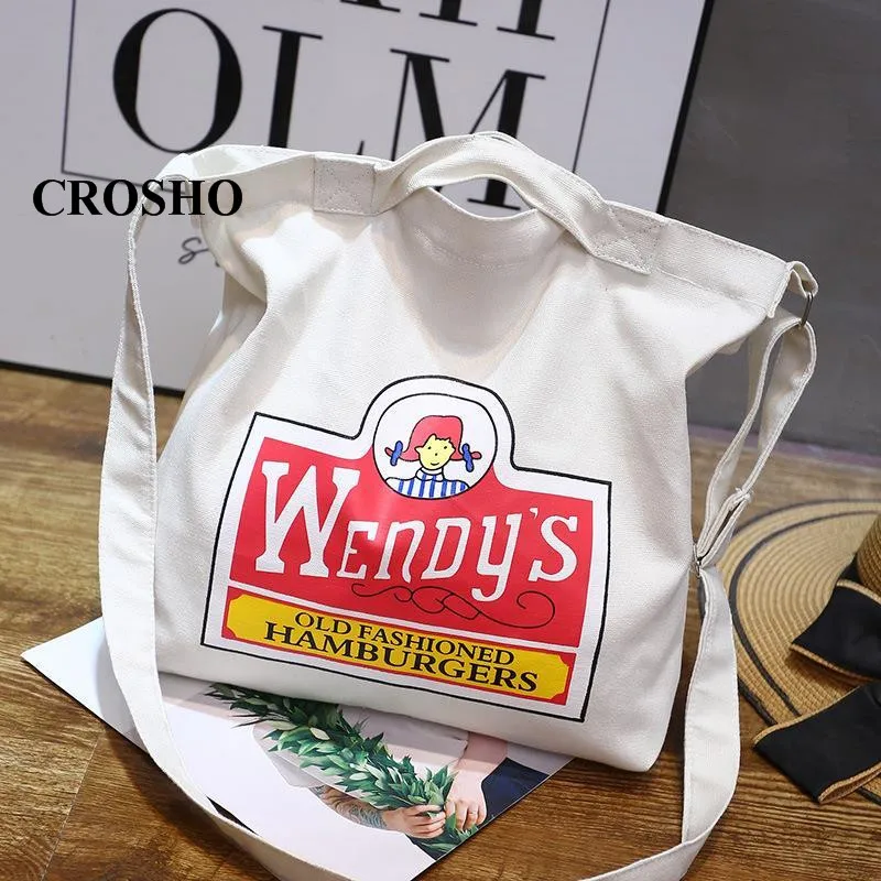 

CROSHO Canvas Single shoulder Bag Fashion Schoolbag Crossbody Bag Tote Women's Bag Letter
