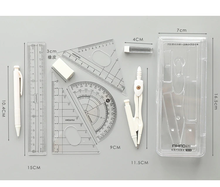 Stainless Steel Drawing Compass Math Geometry Tools for Circles School Supplies for Student Stationery