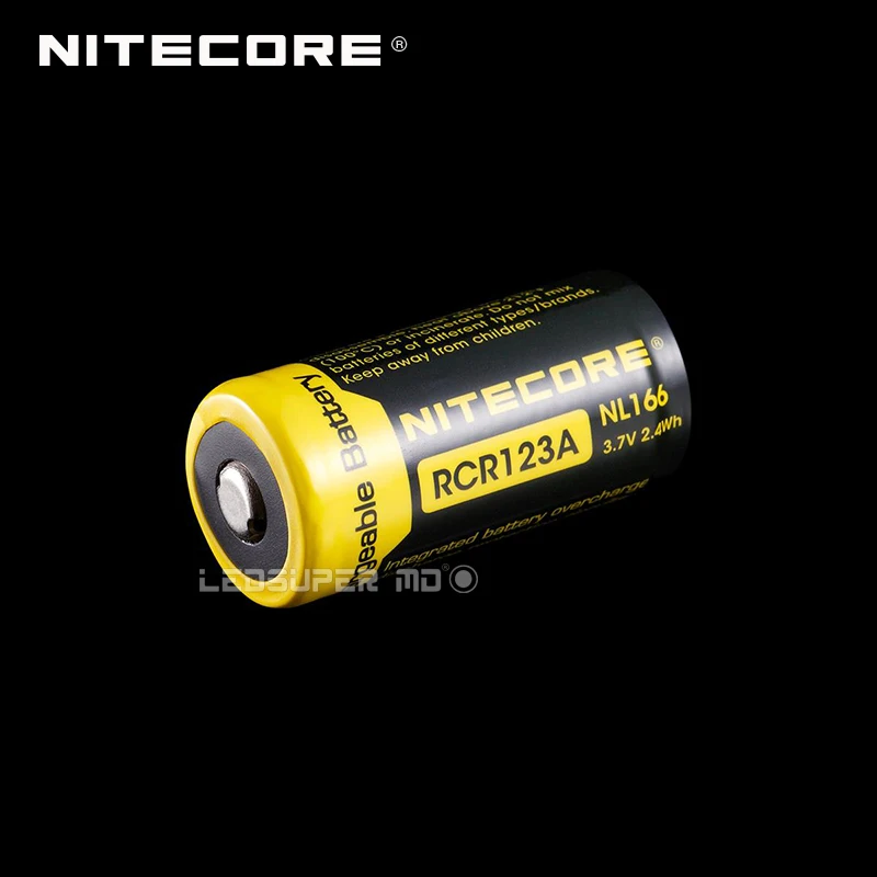 2 шт. Оригинал Nitecore NL166 RCR123A Перезаряжаемые литий-ионный Батарея с 650 мАч 3,7 В 2.4Wh