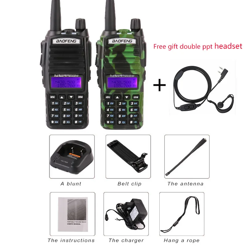 Портативная рация Baofeng Uv82 2 шт. любительская радиостанция для охоты Любительская