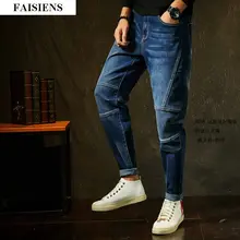 10XL мужские джинсы большого размера большие узкие брюки эластичные хипстерские Лоскутные Брюки прямые 7XL 8XL 9XL осенние свободные Стрейчевые джинсы