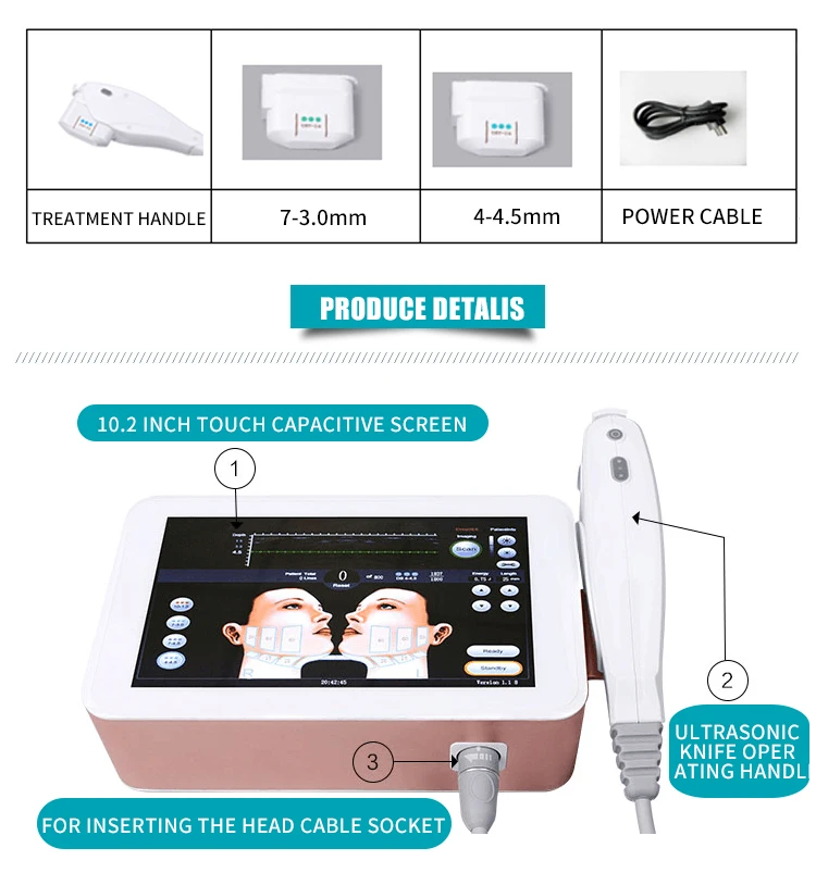 Máquina портативный de la belleza дель equipo médico antiarrugas de elevación лица основные de Hifu del nuevo cartucho