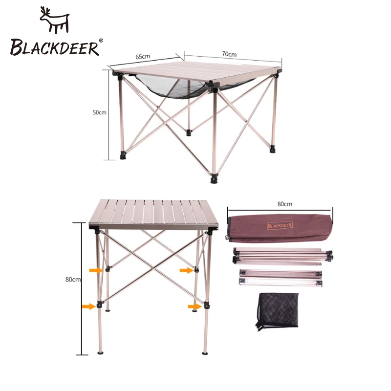  BLACKDEER Camping picnic tables Portable Aluminum alloy Table Outdoor Adjustable Height Folding Tab