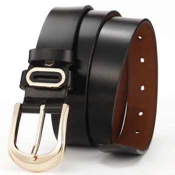 

New Designer Fashion Women's Belts Genuine Leather Brand Straps Female Waistband Pin Buckles Fancy Vintage for Jeans