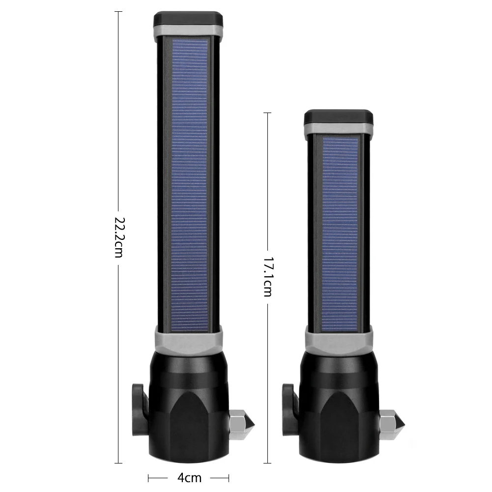 Novel 1 Pcs LED Flashlight Torch Solar USB Charging Emergency Hammer for Camping Fishing Car Repairing Shipping | Освещение