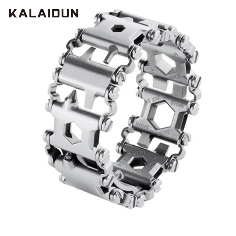 

KALAIDUN Multi-function Screwdriver Set 29 in 1 Stainless Steel Function Bracelet Survival Travel Outdoor Bolt Driver Tools Kit