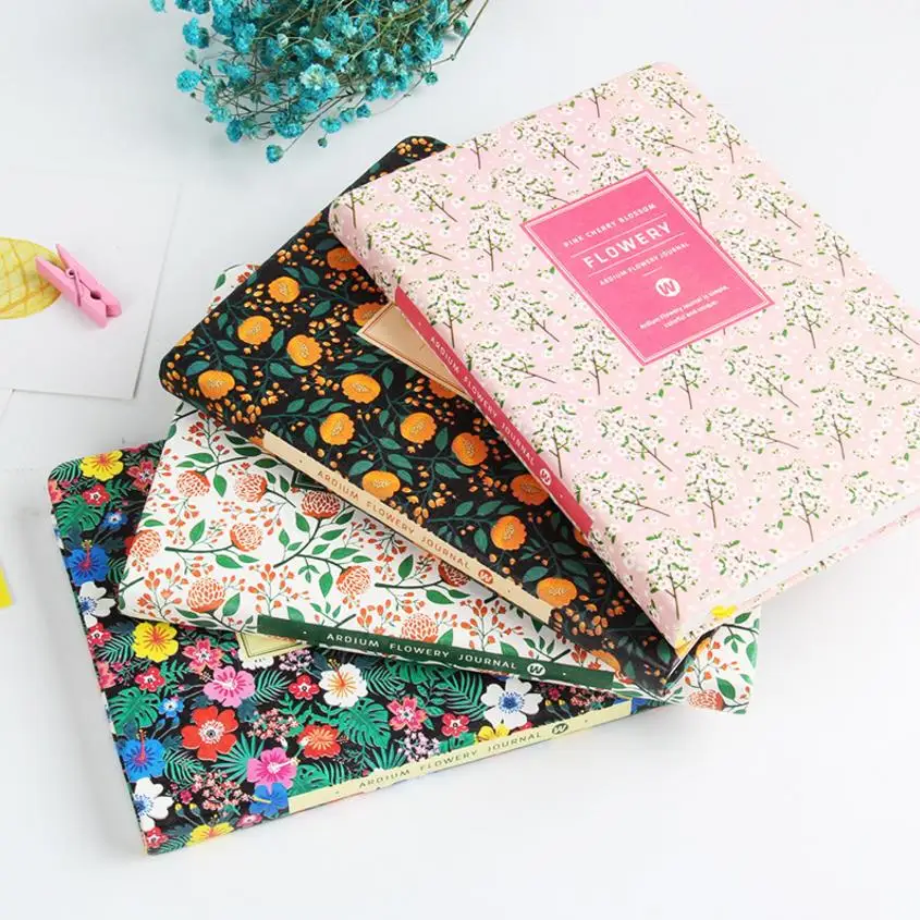 

A5 Cute PU Leather Floral Flower Schedule Book Diary Weekly Planner Notebook libretas y cuadernos diary agenda 2018 cuaderno
