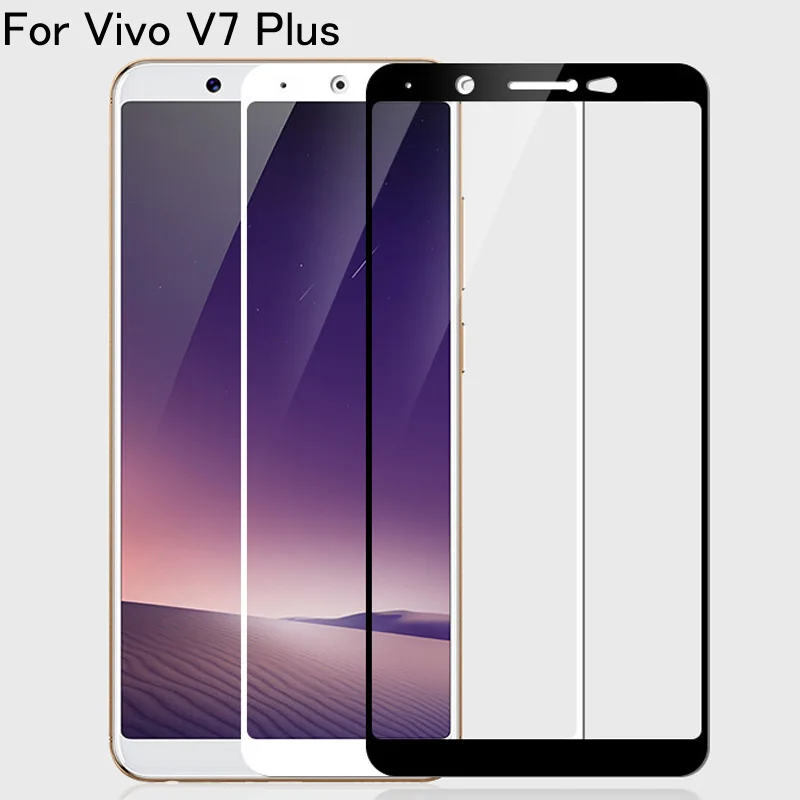 

For Vivo V7 Plus Glass Tempered 5.99" Full Cover Protective Film For Vivo 1716 Screen Protector for Vivo V7 Plus Tempered Glass