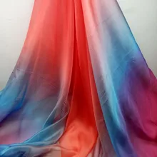 5 ярдов 30D шифоновая ткань легкое дышащее платье своими руками для костюмированной вечеринки тонкая летняя ткань, струящаяся Омбре Мягкая шелковистая тенсель