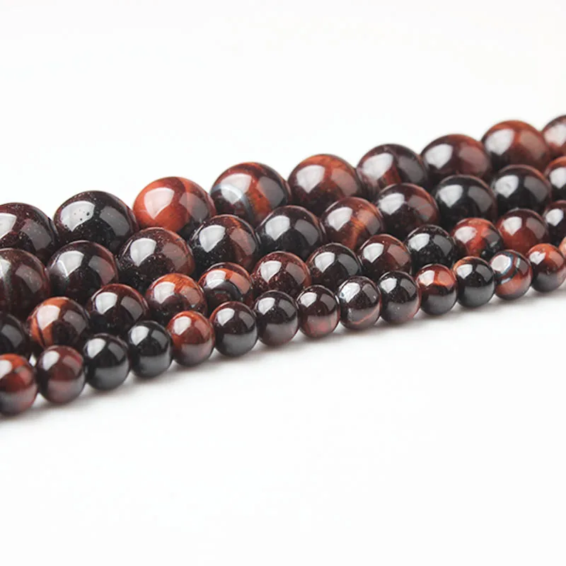 

LIngXiang 4/6/8/10/12mm fashion Natural jewelry Red Tiger Eye stones scattered beads DIY Bracelet neckace Accessories make