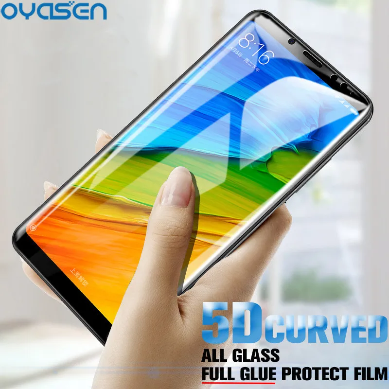 5D полное покрытие закаленное стекло для Xiaomi Redmi 5 Plus 9H Взрывозащищенная защитная